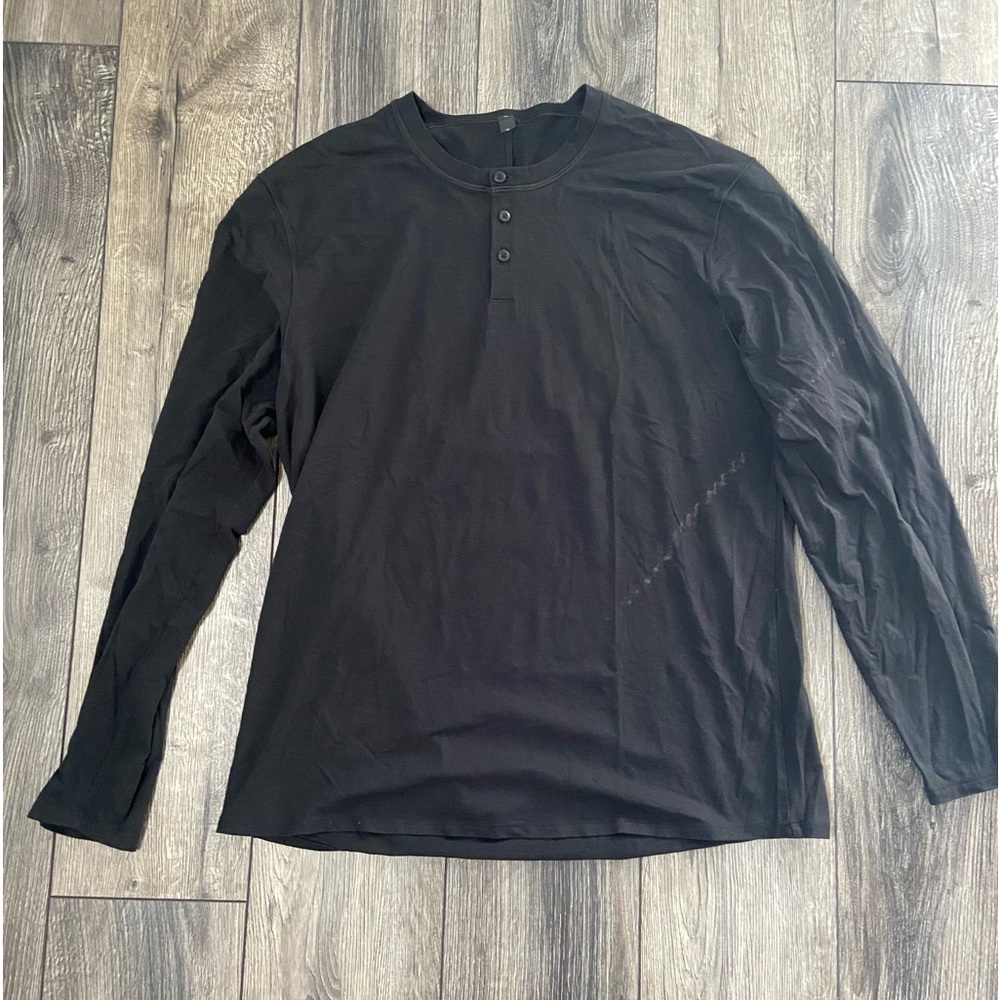 Lululemon Black Henley Long Sleeve Shirt